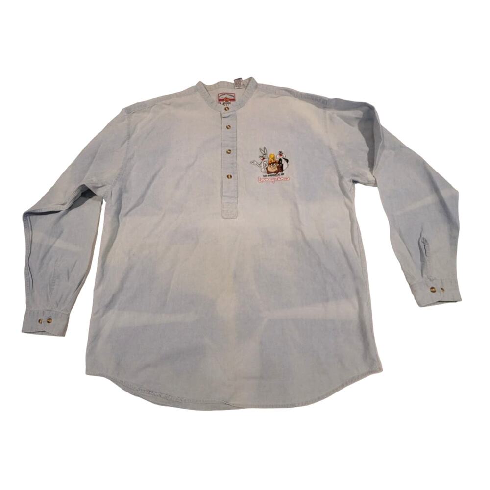 Vintage Looney Tunes Acme Clothing Denim Bugs Bunny Embroidery XL 100% Cotton